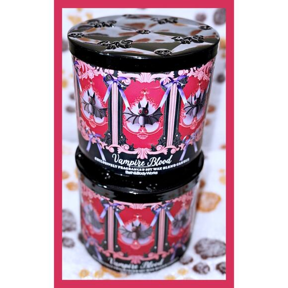Lot of 2 Bath & Body Works Vampire Blood Large 3-Wick Scented Candle 14.5oz - Picture 2 of 5